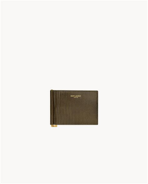 ysl wallet bill clip|SAINT LAURENT PARIS bill clip wallet in lizard .